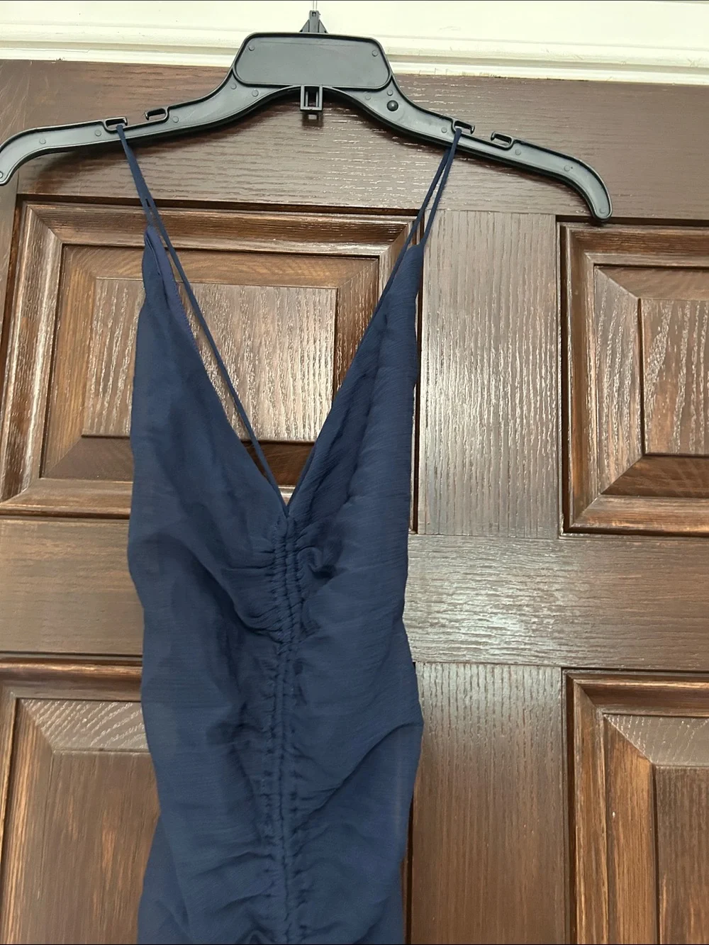 NWOT Free People Simone Maxi Chiffon Dress Size 4 Navy Blue Z575